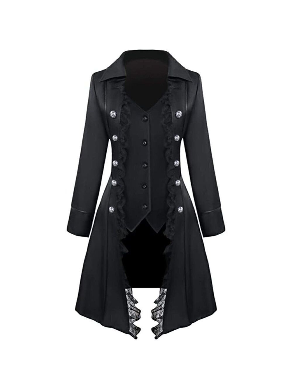 𝅺lace Steampunk Trench Coat Jacket Medieval Pirate Renaissance Victorian Vamp
